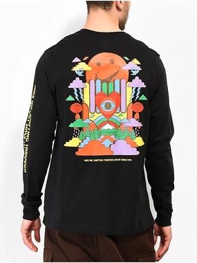 Nike Black Long-Sleeve Tee with Multicolor Back Graphic Unifying Sports 1972